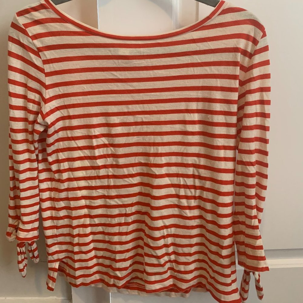 J.Crew Striped Long Sleeve with Tie Sleeves